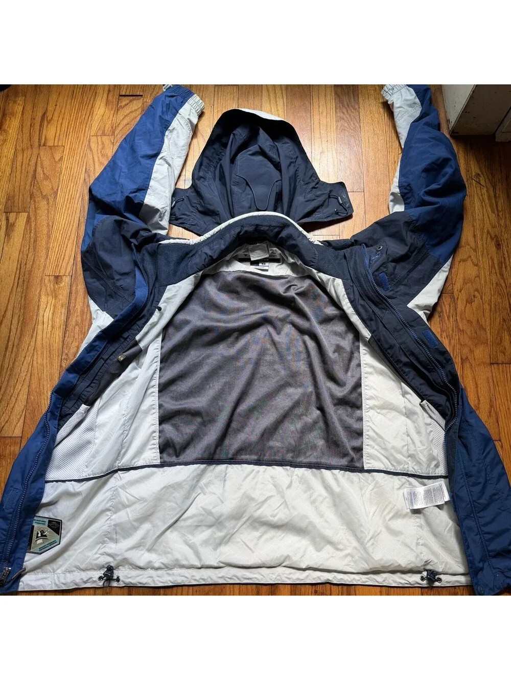 Vintage Columbia Mens 3-in-1 Bugaboo Jacket Silver Blue Small Interchange